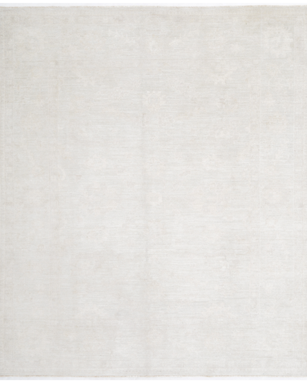 Hand Knotted Oushak Wool Rug 8' 1" X 9' 5"