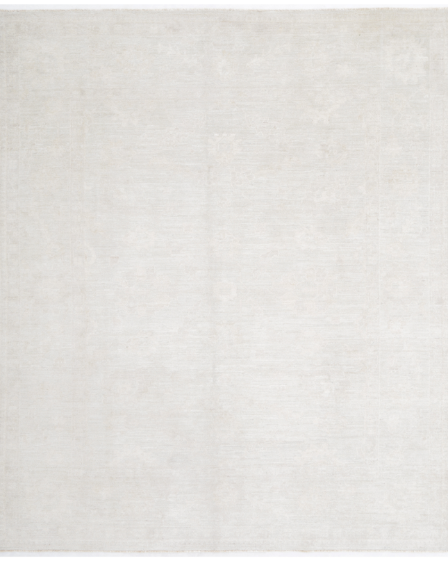 Hand Knotted Oushak Wool Rug 8' 1" X 9' 5"
