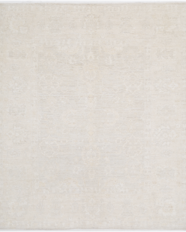 Hand Knotted Oushak Wool Rug 8' 3" X 9' 8"