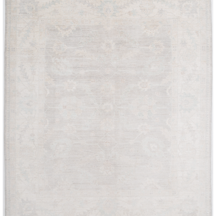 Hand Knotted Oushak Wool Rug 8' 3" X 9' 11"