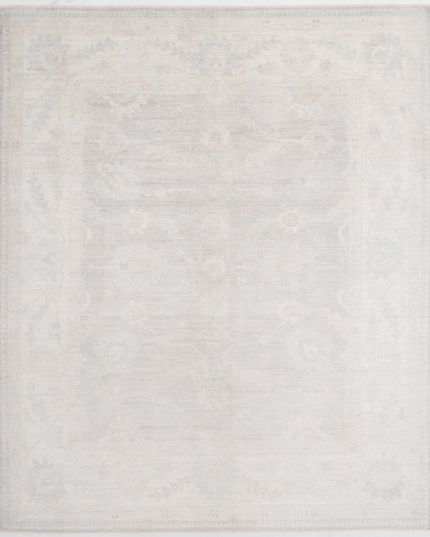 Hand Knotted Oushak Wool Rug 8' 3" X 9' 11"