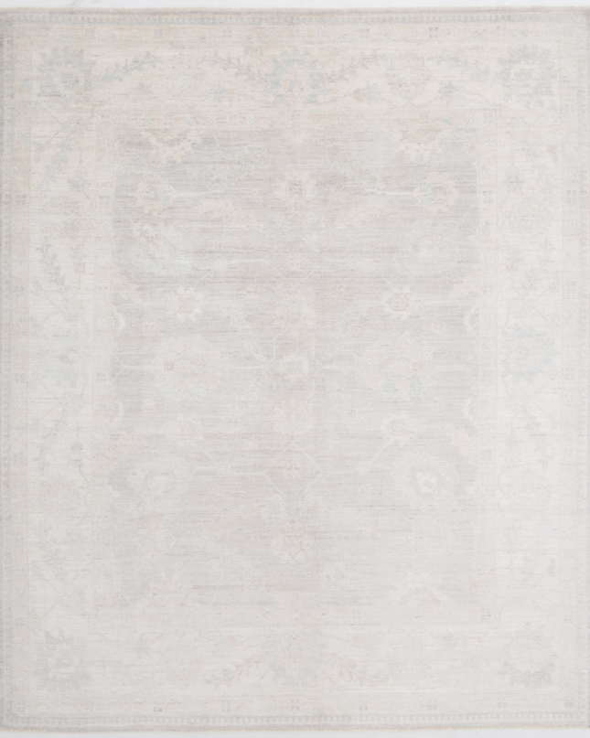 Hand Knotted Oushak Wool Rug 8' 3" X 9' 11"
