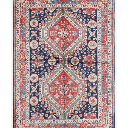 Hand Knotted Oushak Wool Rug 4' 10" X 7' 0"