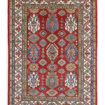 Hand Knotted Kazak Wool Rug 5' 1" X 6' 11"