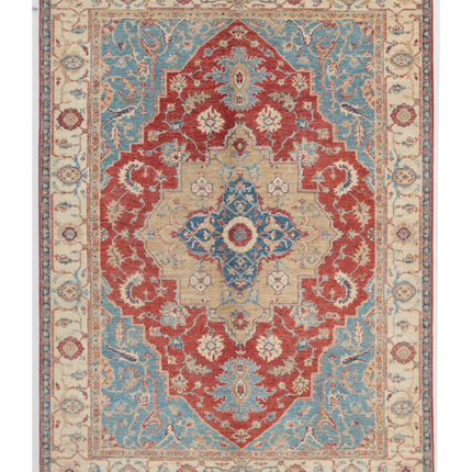 Hand Knotted Ziegler Wool Rug 5' 7" X 7' 9"