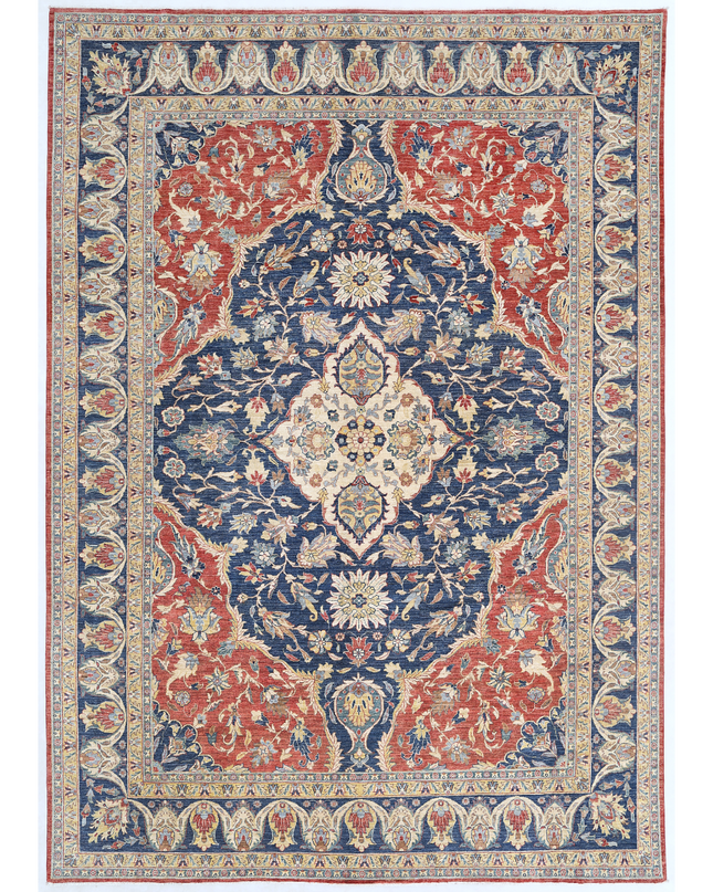 Hand Knotted Heriz Wool Rug 9' 11" X 13' 10"