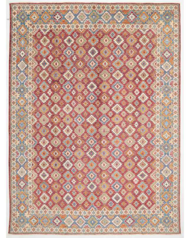 Hand Knotted Oushak Wool Rug 9' 5" X 12' 8"