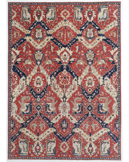 Hand Knotted Heriz Wool Rug 9' 10" X 13' 7"