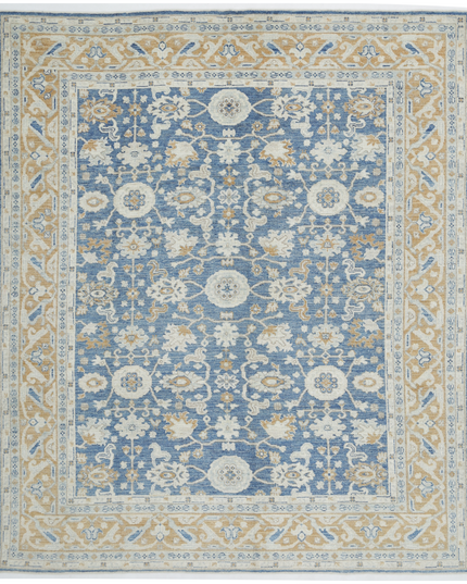 Hand Knotted Oushak Wool Rug 8' 7" X 10' 2"