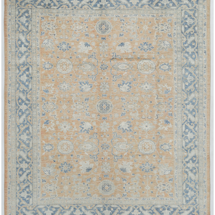 Hand Knotted Oushak Wool Rug 8' 1" X 9' 5"