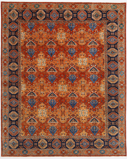 Hand Knotted Humna Wool Rug 8' 0" X 9' 8"