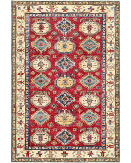 Hand Knotted Kazak Wool Rug 5' 5" X 7' 11"