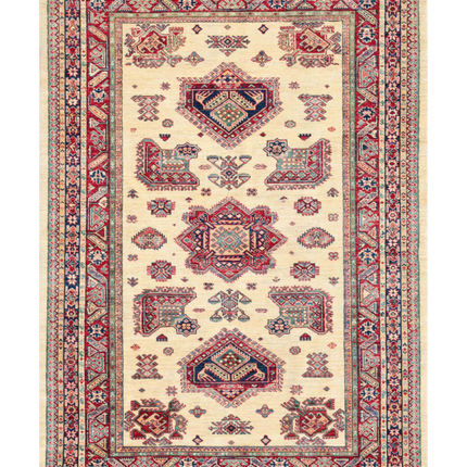 Hand Knotted Kazak Wool Rug 5' 7" X 7' 9"