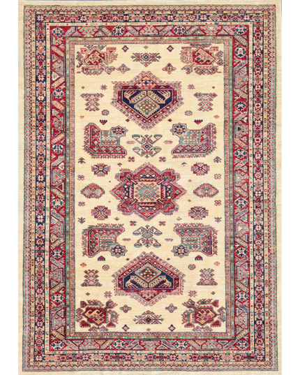 Hand Knotted Kazak Wool Rug 5' 7" X 7' 9"