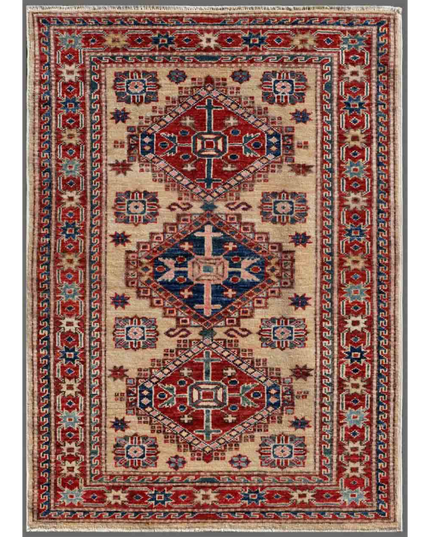 Hand Knotted Kazak Wool Rug 2' 7" X 3' 6"
