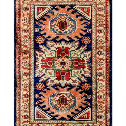 Hand Knotted Kazak Wool Rug 2' 9" X 4' 0"
