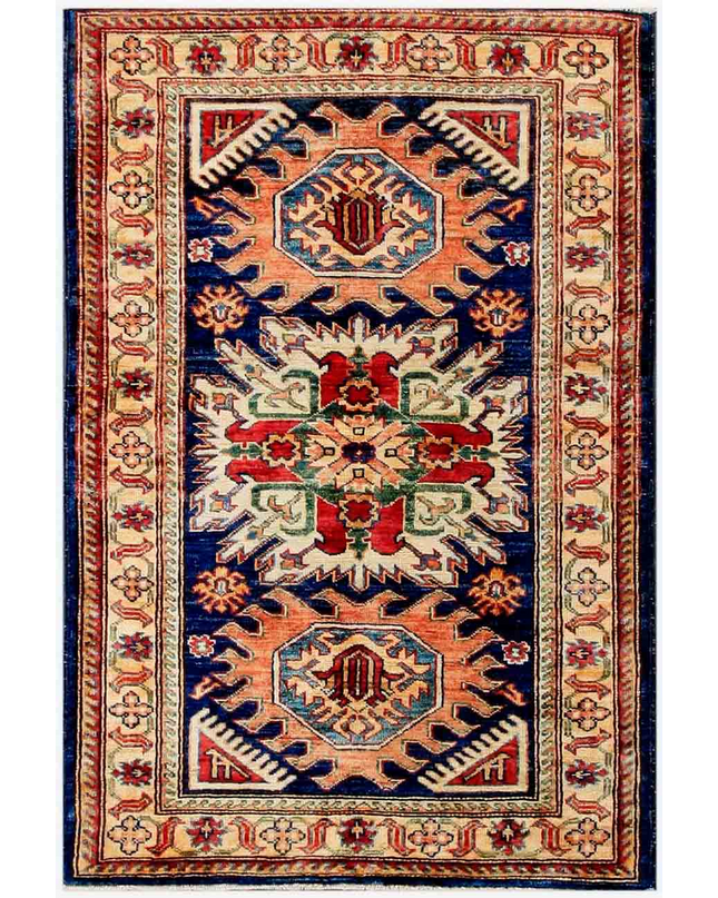 Hand Knotted Kazak Wool Rug 2' 9" X 4' 0"