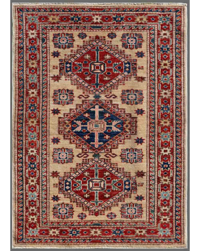 Hand Knotted Kazak Wool Rug 2' 6" X 3' 6"