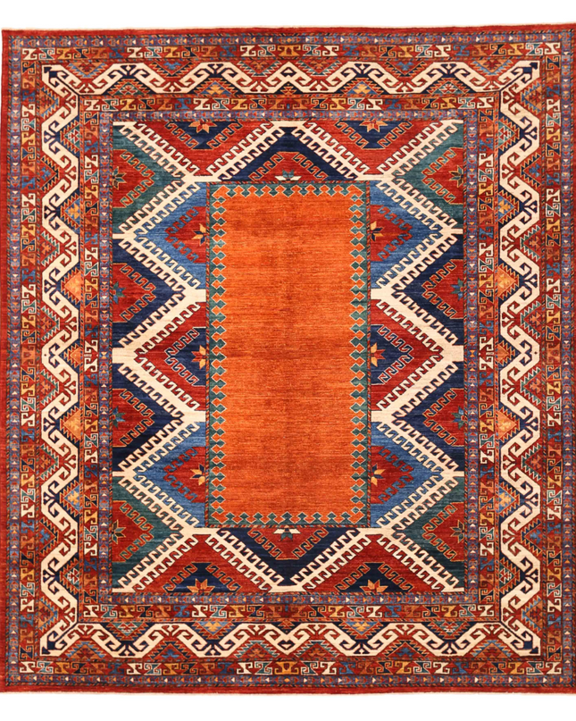 Hand Knotted Humna Wool Rug 8' 4" X 9' 10"
