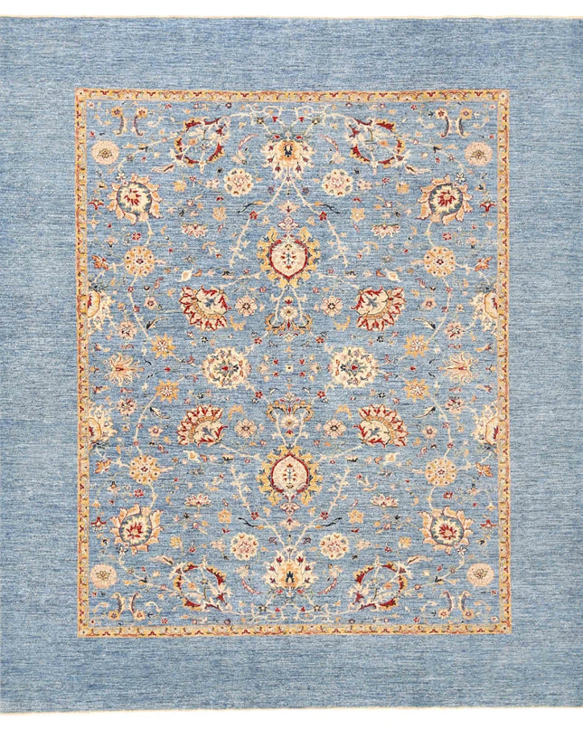 Hand Knotted Ziegler Wool Rug 8' 2" X 9' 9"