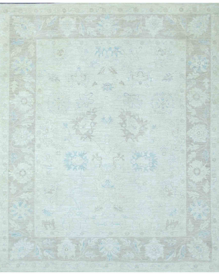 Hand Knotted Oushak Wool Rug 8' 2" X 9' 10"
