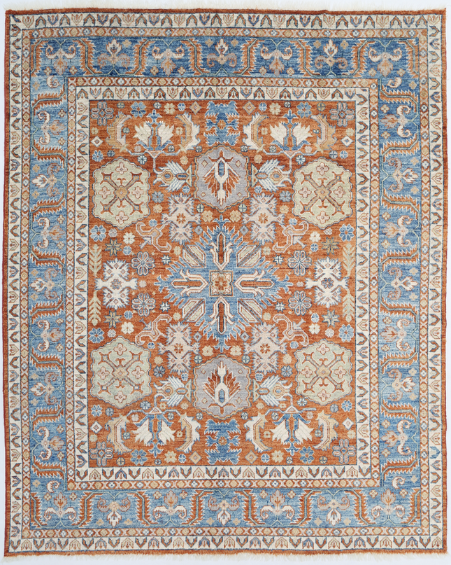 Hand Knotted Oushak Wool Rug 8' 3" X 10' 0"