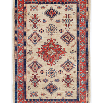 Hand Knotted Kazak Wool Rug 5' 5" X 8' 1"