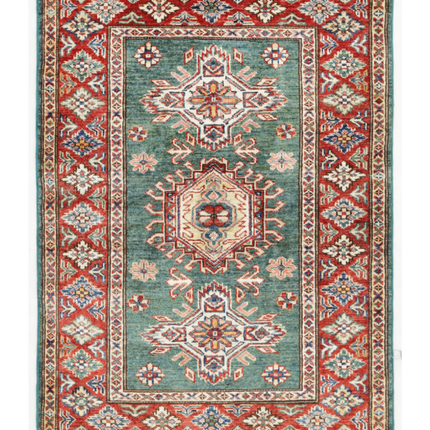 Hand Knotted Kazak Wool Rug 2' 9" X 3' 11"