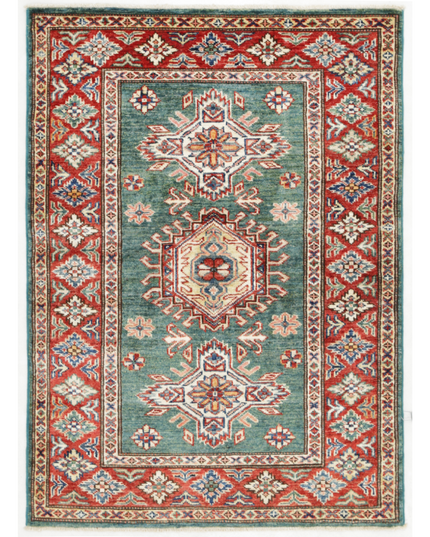 Hand Knotted Kazak Wool Rug 2' 9" X 3' 11"