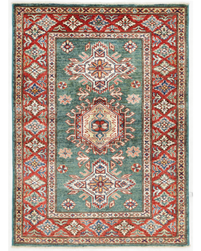 Hand Knotted Kazak Wool Rug 2' 9" X 3' 11"