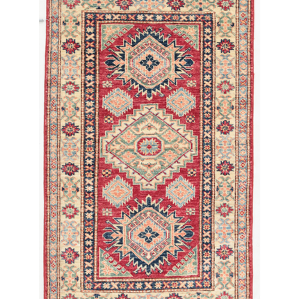 Hand Knotted Kazak Wool Rug 2' 7" X 4' 3"