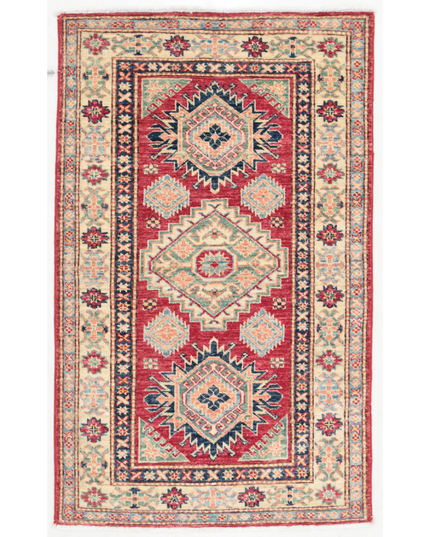Hand Knotted Kazak Wool Rug 2' 7" X 4' 3"