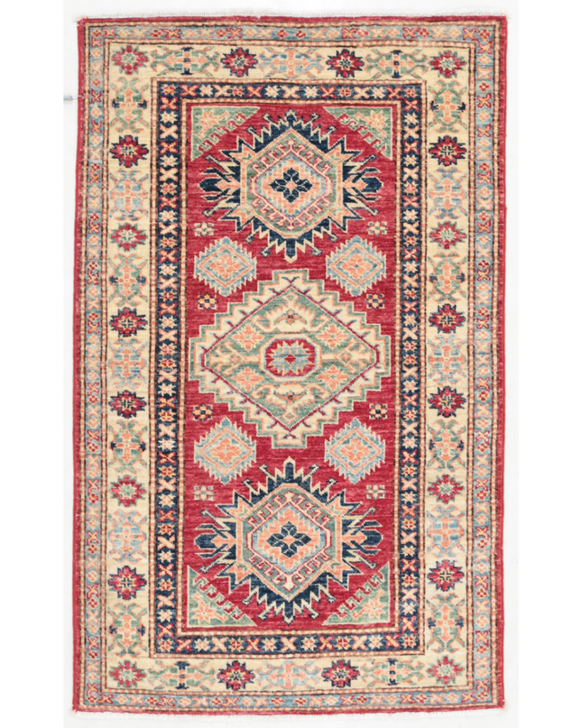 Hand Knotted Kazak Wool Rug 2' 7" X 4' 3"