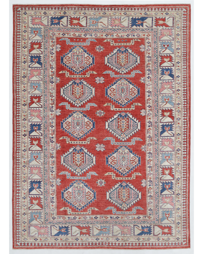 Hand Knotted Kazak Wool Rug 5' 9" X 7' 11"