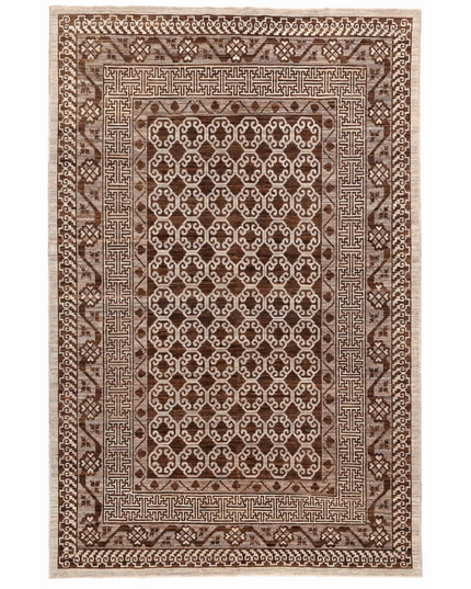 Hand Knotted Khotan Wool Rug 6' 4" X 9' 10"