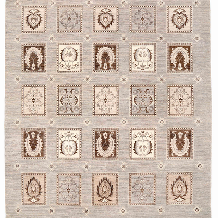 Hand Knotted Modcar Wool Rug 8' 1" X 9' 5"