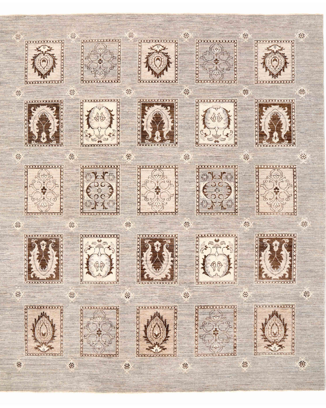 Hand Knotted Modcar Wool Rug 8' 1" X 9' 5"