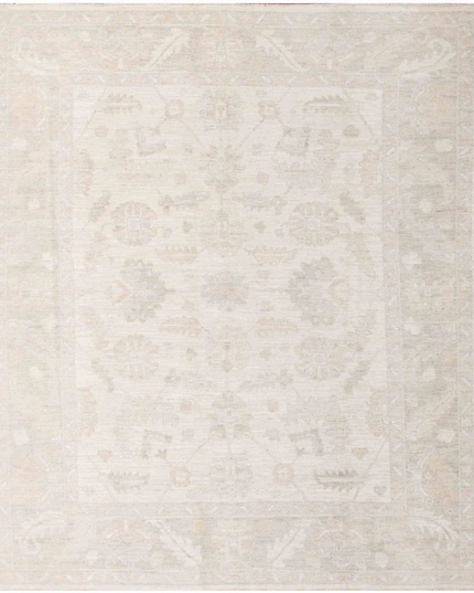 Hand Knotted Oushak Wool Rug 8' 3" X 9' 10"