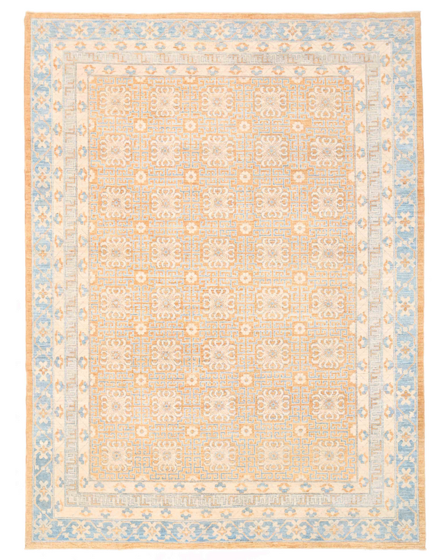 Hand Knotted Khotan Wool Rug 8' 10" X 11' 10"