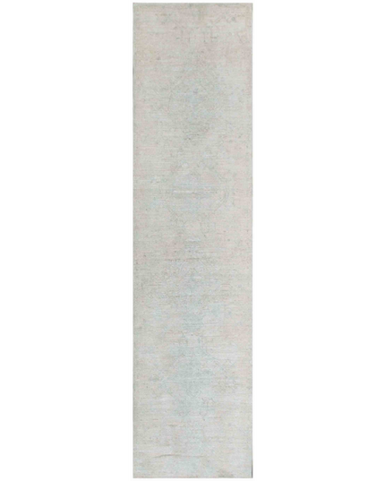 Hand Knotted Oushak Wool Rug 2' 7" X 10' 7"