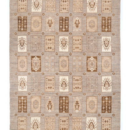 Hand Knotted Modcar Wool Rug 8' 9" X 11' 9"