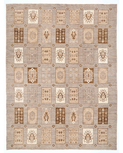 Hand Knotted Modcar Wool Rug 8' 9" X 11' 9"