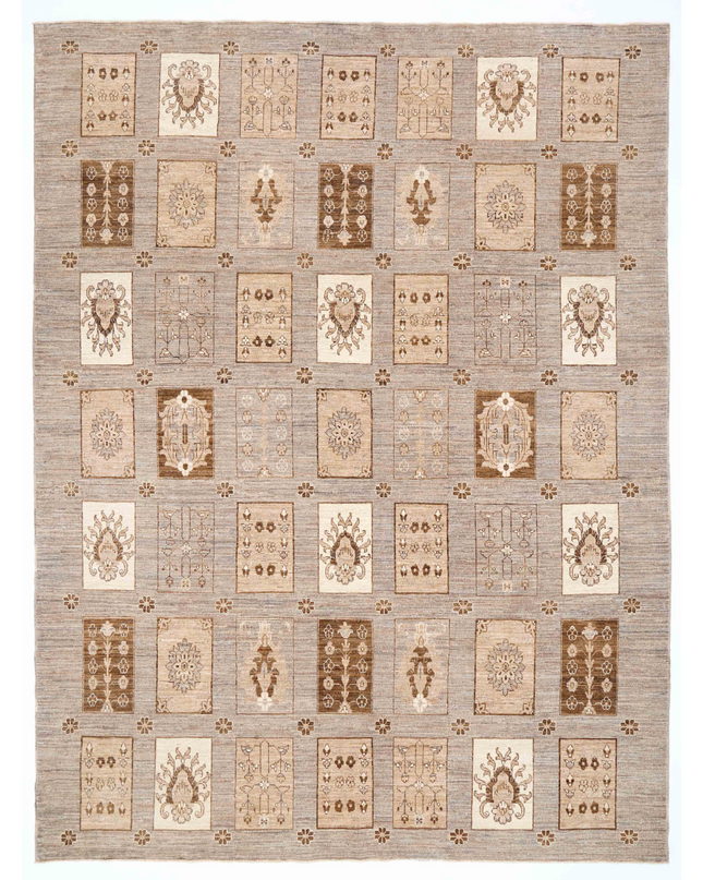 Hand Knotted Modcar Wool Rug 8' 9" X 11' 9"