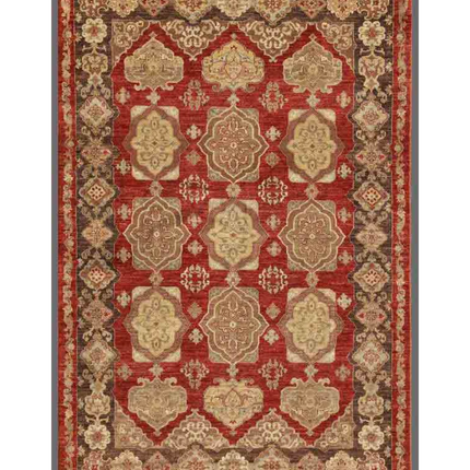 Hand Knotted Ziegler Wool Rug 6' 2" X 9' 4"