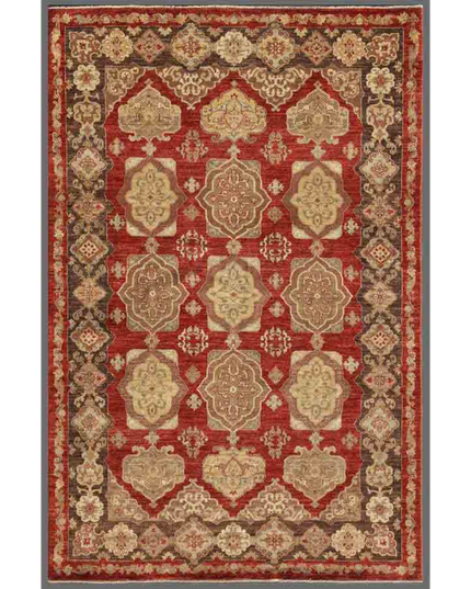 Hand Knotted Ziegler Wool Rug 6' 2" X 9' 4"