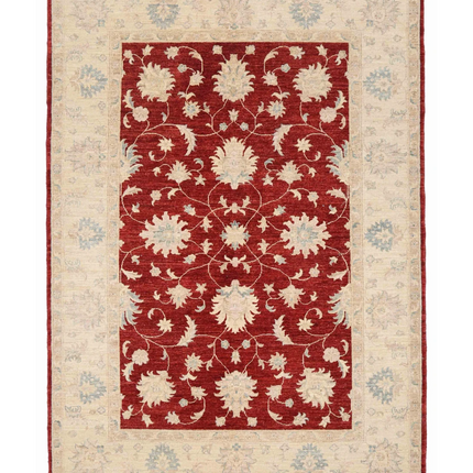 Hand Knotted Ziegler Wool Rug 5' 7" X 7' 10"