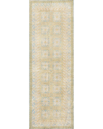 Hand Knotted Khotan Wool Rug 4' 1" X 11' 8"