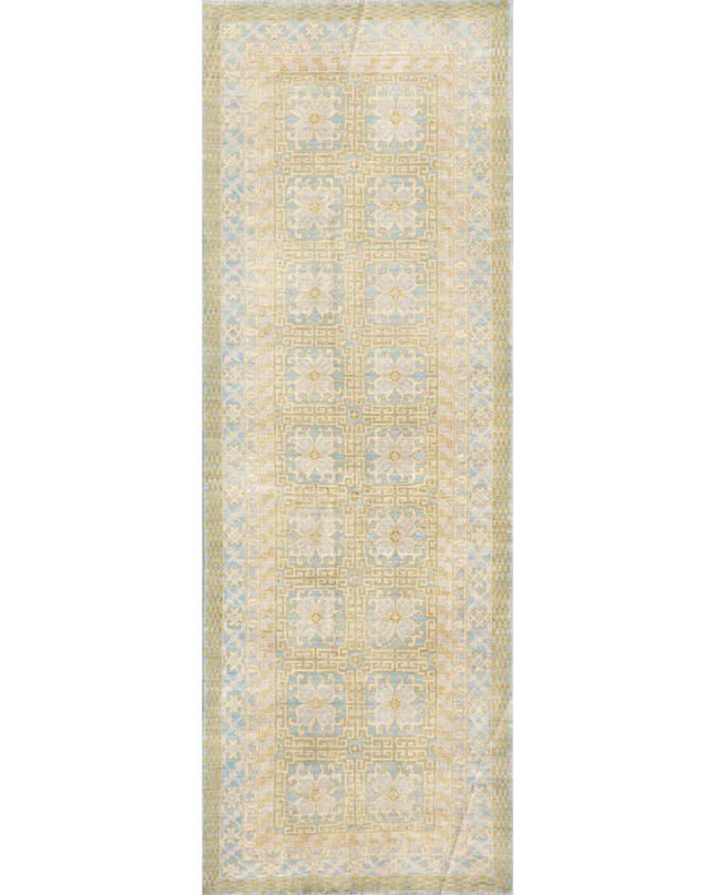 Hand Knotted Khotan Wool Rug 4' 1" X 11' 8"