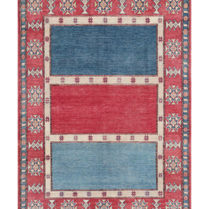 Hand Knotted Kazak Wool Rug 5' 7" X 7' 10"