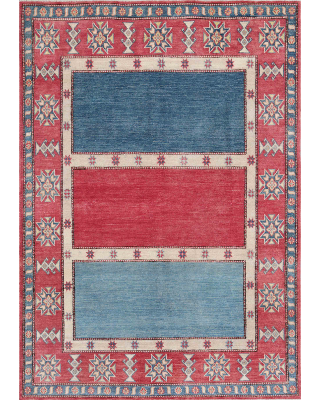 Hand Knotted Kazak Wool Rug 5' 7" X 7' 10"